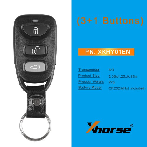 XHORSE XKHY01EN Hyundai Type Remote Key 5pcs/lot