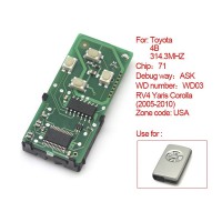 Toyota Smart Card Board 4 Key 314 Frequency Number 0111-USA