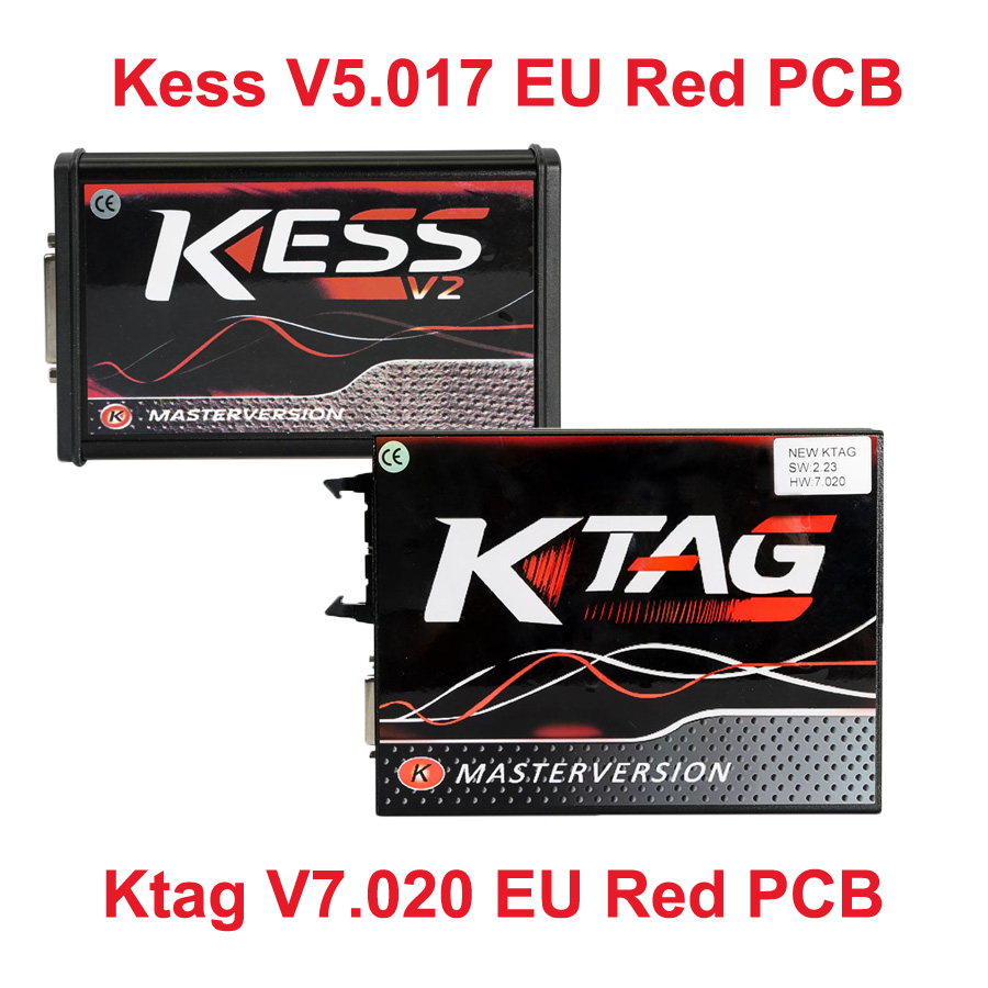 Red PCB EU Version Kess V5.017 Plus Ktag V7.020 with GPT Cable Online Version Full Protocols Activated