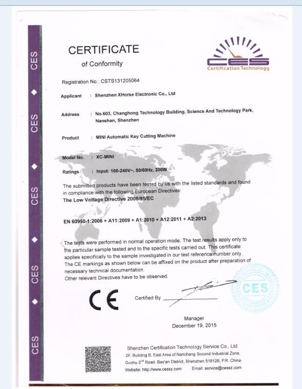 xhorse-ikeycutter-condor-xc-mini-master-key-cutting-machine-certificate