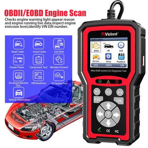 VIDENT iMax4301 VAWS OBD Diagnostic Service tool with 10 Special Functions