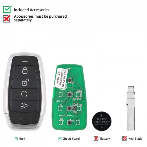 [In Stock] AUTEL IKEYAT004BL AUTEL  Independent, 4 Buttons Smart Universal Key 5pcs/lot