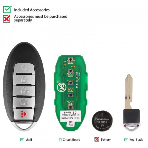 AUTEL IKEYNS005AL Nissan 5 Buttons Universal Smart Key (Trunk/ Remote Start/ Panic) 5pcs/lot