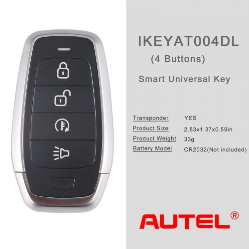 AUTEL IKEYAT004DL AUTEL Independent, 4 Buttons Smart Universal Key