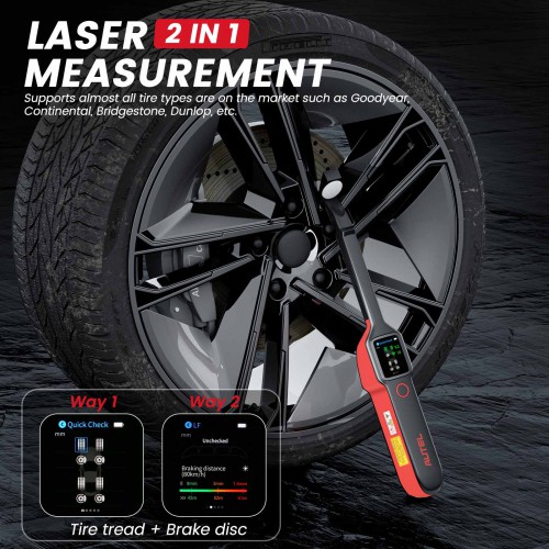 [UK Ship] Autel MaxiTPMS TBE200 Tire Brake Examiner Newest Laser Tire Tread Depth Brake Disc Wear 2-in-1 Tester Work with ITS600