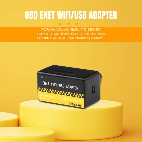 VXSCAN OBD ENET WIFI/USB Adapter For BMW/VW/VOLVO Compatible with BimmerCode, E-SYS, Bootmod3, Ethernet ISTA Xentry
