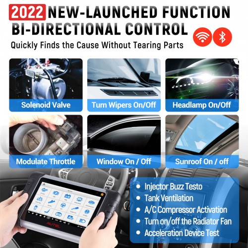 2023 Autel MaxiCOM MK808TS MK808Z-TS TPMS Relearn Tool Support TPMS Sensor Programming Newly Adds Active Test and Battery Testing Functions