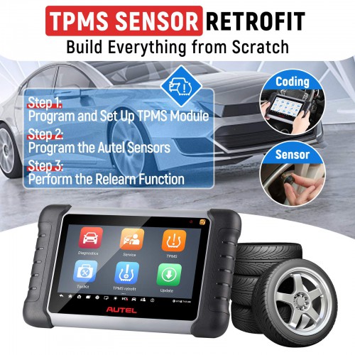 2023 Autel MaxiCOM MK808TS MK808Z-TS TPMS Relearn Tool Support TPMS Sensor Programming Newly Adds Active Test and Battery Testing Functions