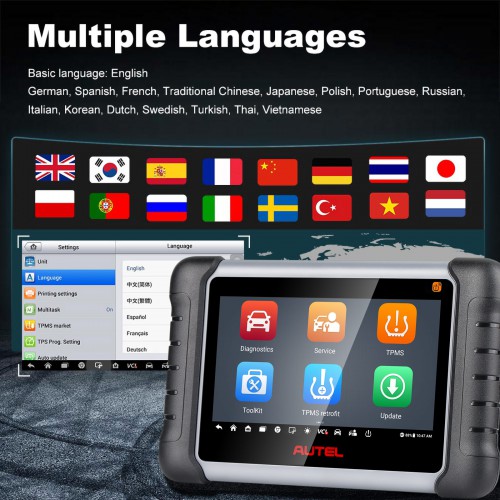 2023 Autel MaxiPRO MP808Z-TS WIFI/Bluetooth Diagnostic Scanner for Complete TPMS,  Bi-directional Control, 30+ Maintenance Functions