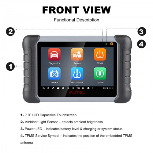 2023 Autel MaxiPRO MP808Z-TS WIFI/Bluetooth Diagnostic Scanner for Complete TPMS,  Bi-directional Control, 30+ Maintenance Functions