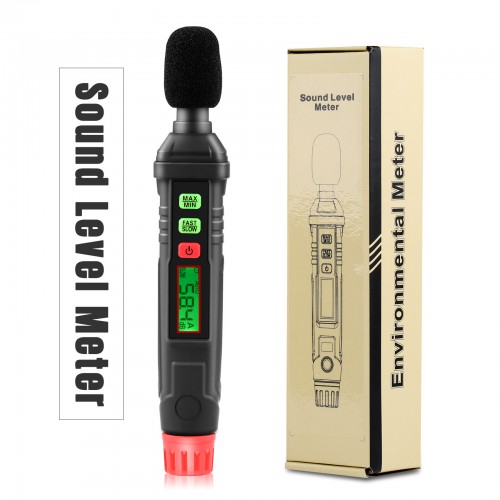 Decibel Meter, Sound Level Meter, Portable SPL Meter, 30dB to 130dB, LCD Display,  Used in Homes, Schools, Factories and Streets.