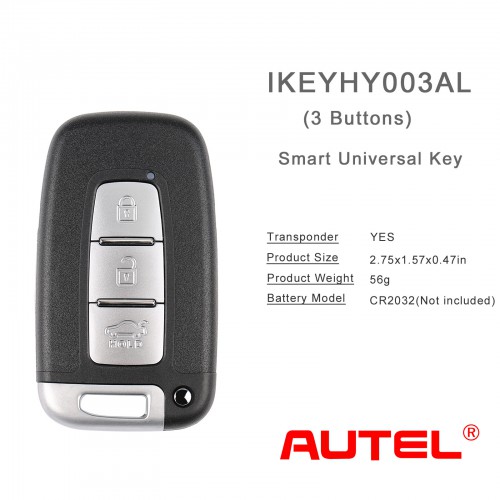 AUTEL IKEYHY003AL Hyundai 3 Buttons Universal Smart Key (Trunk) 5pcs/lot