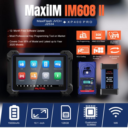 Autel MaxiIM IM608 PRO II (Autel IM608 II) Full Kit Plus IMKPA Accessories with Free G-Box2 APB112 and 2pcs Otofix Smart Watches