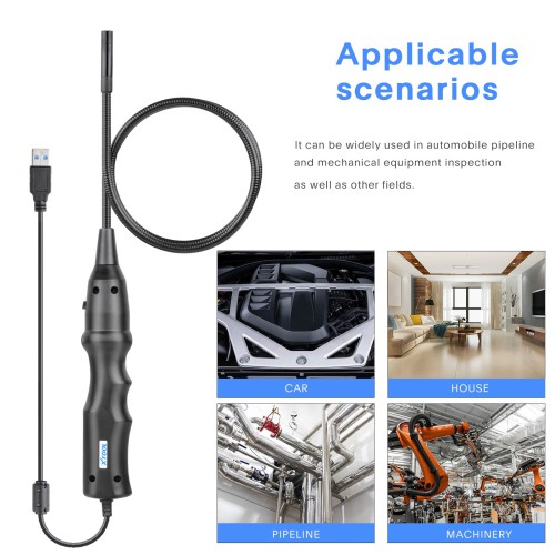 XTOOL XV100 8.5mm HD Endoscope 8 LED IP67 Waterproof Car Inspection Borescope for XTOOL D8