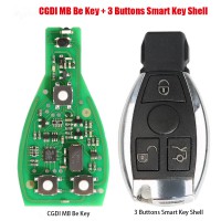 Original CGDI MB Be Key with Smart Key Shell 3 Button for Mercedes Benz Complete Key Package