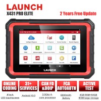 Launch X431 Pro Elite Bi-directional Diagnostic Tool Supports 32+ Special Functions CAN FD DoIP Protocols ECU Online Coding Tool