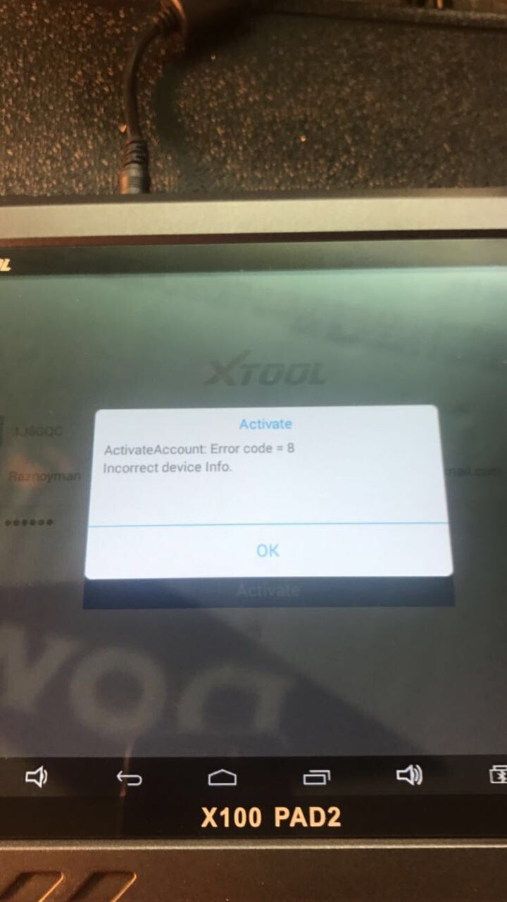 xtool-x100-pad2-activate-account-error-code