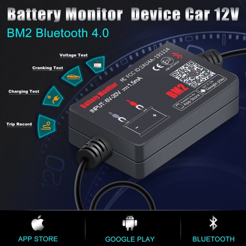 [UK Ship]QUICKLYNKS Battery Monitor BM2​​  Bluetooth 4.0 Device Car 12V Battery Tester