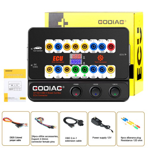 [UK/EU Ship] Godiag GT100+ GT100 Pro OBDII Breakout Box ECU Bench Connector Adds Electronic Current Display and CANBUS Protocol
