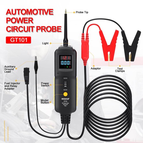 [UK Ship] GODIAG GT101 PIRT Power Probe DC 6-40V Vehicles Electrical System Diagnosis/Fuel Injector Cleaning Testing