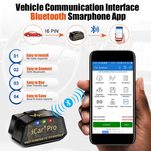 [UK Ship] Vgate iCar Pro Bluetooth 4.0 OBDII scanner for Android & iOS Free Shipping