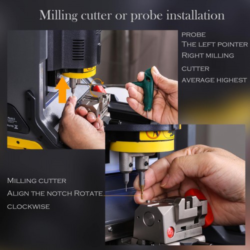 Xhorse Condor XC-MINI PLUS II (Condor II) Key Cutting Machine with M3 and M5 Clamps Supports Manual Cutting