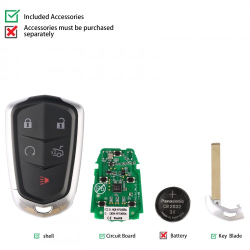 AUTEL IKEYGM005AL GM Cadillac 5 Buttons Universal Smart Key (Remote Start/ Trunk) 5pcs/lot
