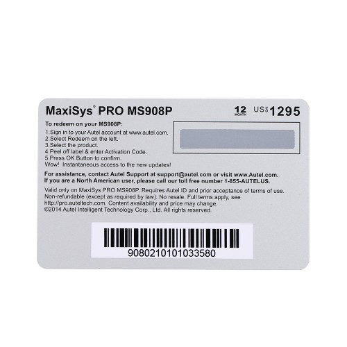 Autel Maxisys MS908P/MS908S Pro/MaxiCOM MK908P One Year Update Service