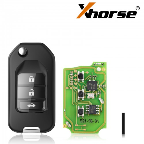 XHORSE XKHO00EN Honda Type Wired Universal Remote Key 3 Buttons English Version (Individually Packaged) 5pcs/lot
