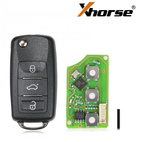 [UK Ship]Xhorse XKB510EN Universal Remote Key B5 Type 3 Buttons for VVDI VVDI2 Key Tool(English Version) 5pcs/lot