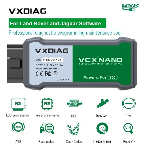 [UK/EU Ship] VXDIAG VCX NANO for Land Rover and Jaguar with JLR SDD Software