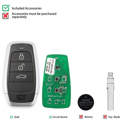 [NO TAX] AUTEL IKEYAT003BL AUTEL  Independent, 3 Buttons Smart Universal Key 5pcs/lot