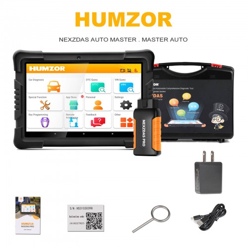 [No TAX] Humzor NexzDAS Pro With 9.6inch Tablet Full System Auto Diagnostic Tool OBD2 Scanner Support Bluetooth Free update for 3 Years