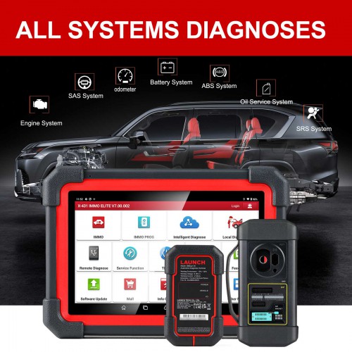 Launch X431 IMMO Elite Key Programmer All System Bi-Directional Diagnostic Scanner 39 Reset Service CANFD & DOIP with Valued Launch GIII X-PROG3