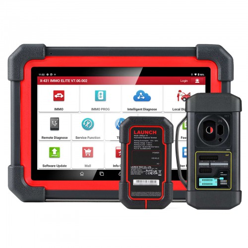 Launch X431 IMMO Elite Key Programmer All System Bi-Directional Diagnostic Scanner 39 Reset Service CANFD & DOIP with Valued Launch GIII X-PROG3