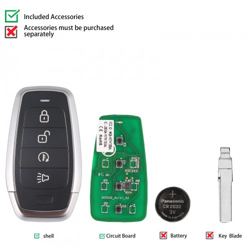 AUTEL IKEYAT004DL AUTEL Independent, 4 Buttons Smart Universal Key 5pcs/lot