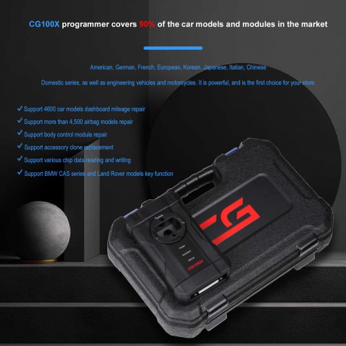 [EU SHIP] 2023 CGDI CG100X v1.2.0.0 New Generation Smart Car Key Programmer for Airbag Reset Mileage Adjustment and Chip Reading Supports MQB