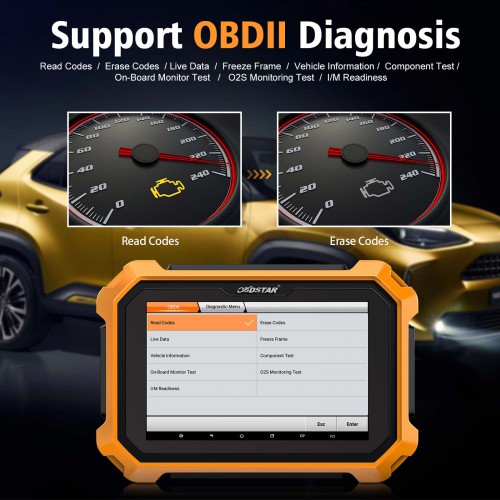 OBDSTAR X300 DP Plus X300 PAD2 C Package Full Version 8inch Tablet with Free FCA 12+8 Universal Adapter +Toyota Key Simulator + NISSAN-40 BCM Cable