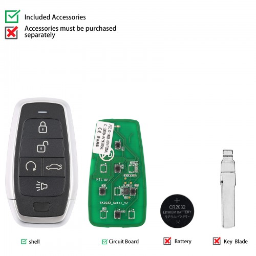 AUTEL IKEYAT005BL AUTEL Independent, 5 Buttons Smart Universal Key