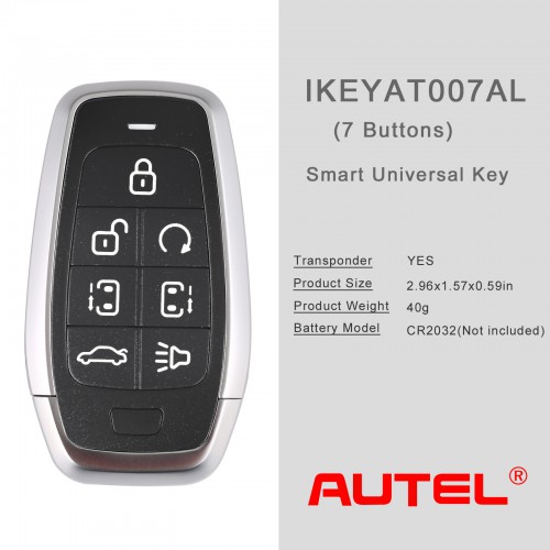 AUTEL IKEYAT007AL AUTEL Independent, 7 Buttons Smart Universal Key