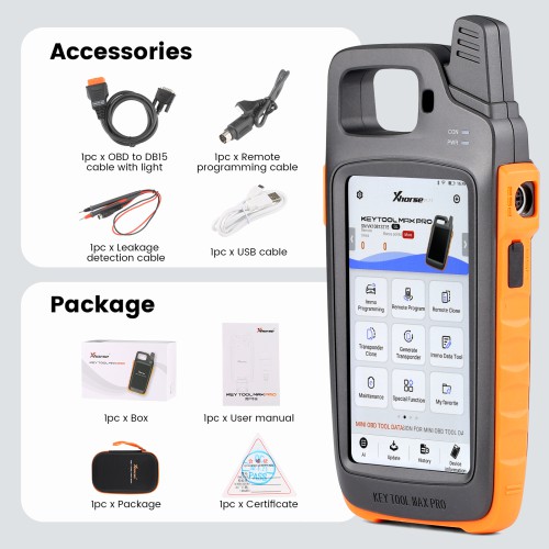 [NO TAX] Xhorse VVDI Key Tool Max PRO Combines Key Tool Max and Mini OBD Tool Functions Adds Voltage and Leakage Current Function
