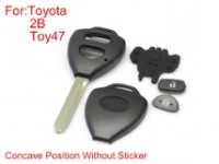 Remote key shell 2buttons TOY47 with Concave without paper for Toyota Corolla