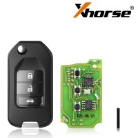 XHORSE XKHO00EN Honda Type Wired Universal Remote Key 3 Buttons English Version (Individually Packaged) 5pcs/lot