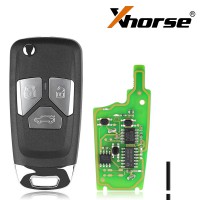 XHORSE XNAU01EN Audi Style Wireless VVDI Universal Flip Remote Key With 3/4 Button 5pcs