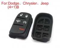 Button rubber 4+1button (use for Dodge Chrysler Jeep) 5pcs/Lot