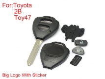 Remote key shell 2buttons TOY47 big logo with paper for Toyota Corolla 5pc/Lot