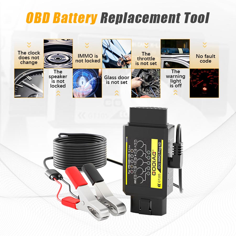 godiag gt105 obd battery replacement